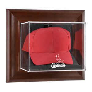 St. Louis Cardinals Brown Framed Wall-Mounted Logo Cap Case