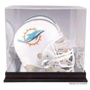 Miami Dolphins (2013-Present) Mahogany Helmet Display Case with Mirror Back