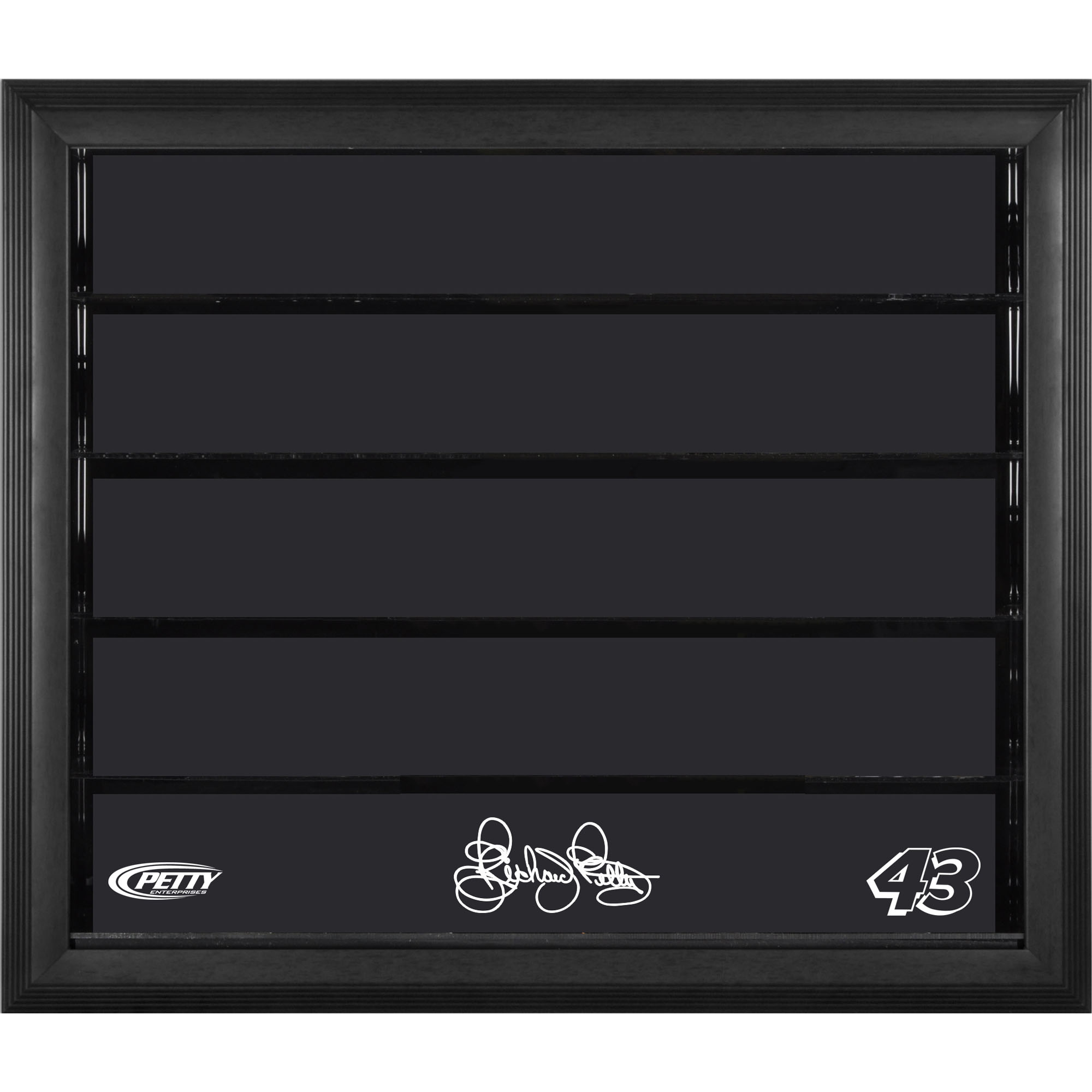 Richard Petty #43 Petty Motorsports 10 Car 1/24 Scale Die Cast Display Case With Black Frame