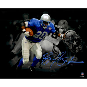 Barry Sanders Detroit Lions Autographed 11" x 14" Throwback Jersey Spotlight Photograph