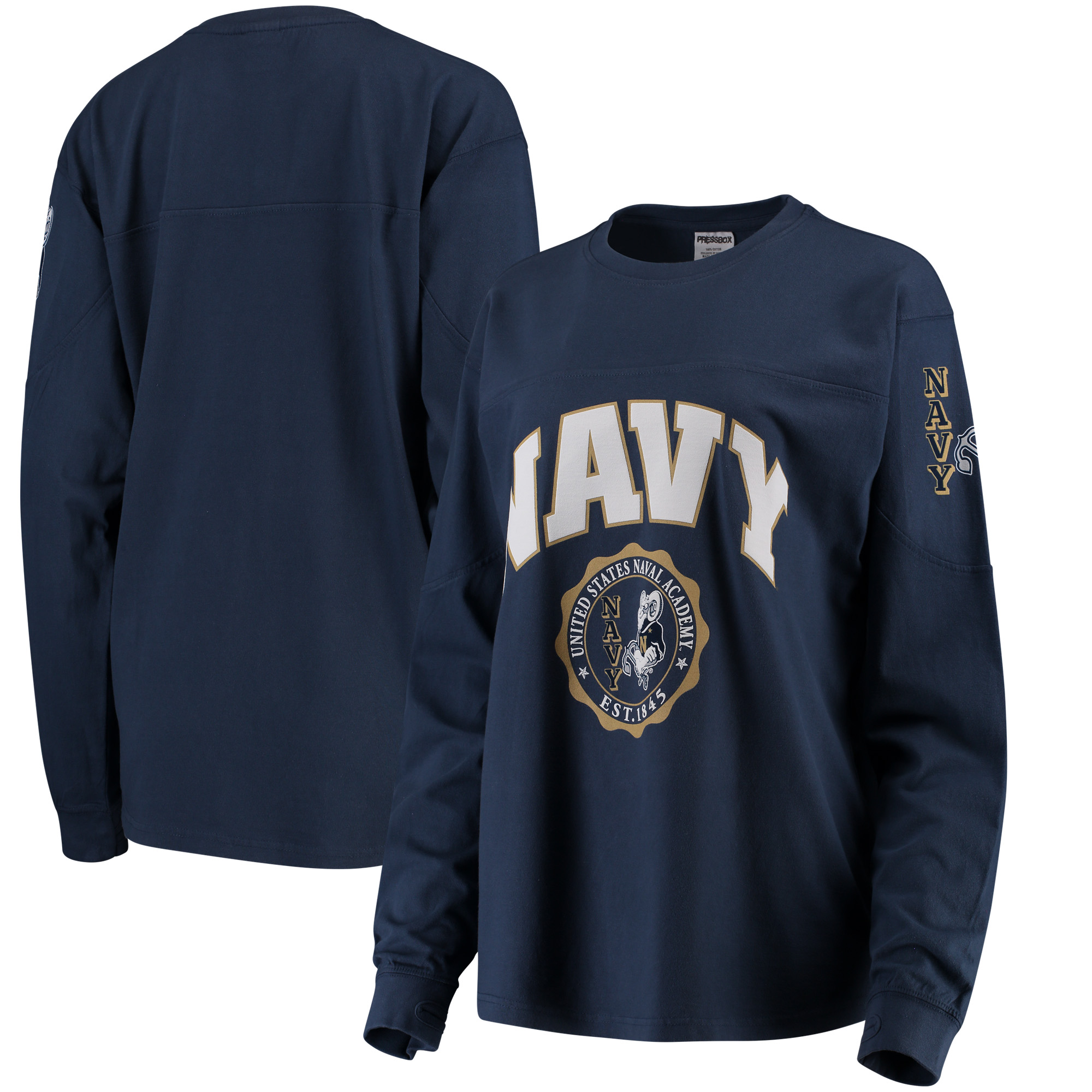 Women's Navy Navy Midshipmen Edith Long Sleeve T-Shirt - Image 6