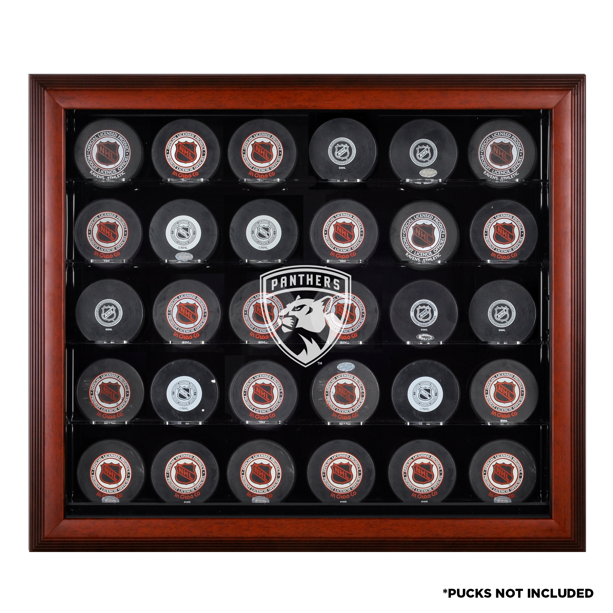 Florida Panthers 30-Puck Mahogany Display Case