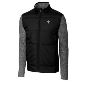 Men's Cutter & Buck Black/Charcoal New Orleans Saints Stealth Big & Tall Full-Zip Jacket