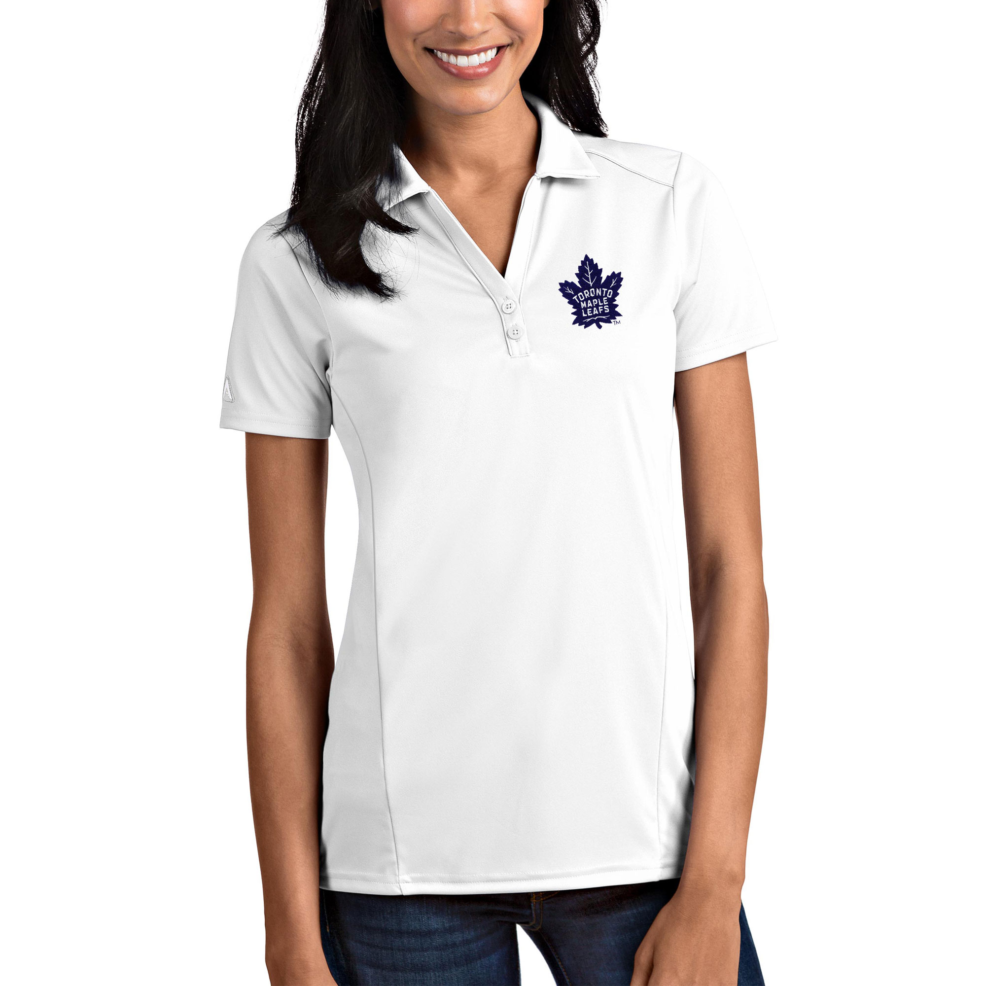 Women's Antigua White Toronto Maple Leafs Tribute Polo