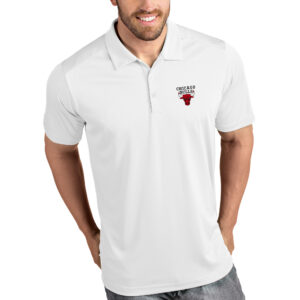 Men's Antigua White Chicago Bulls Tribute Polo