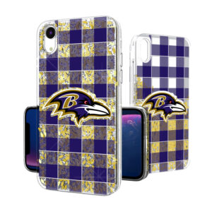 Baltimore Ravens iPhone Plaid Design Glitter Case