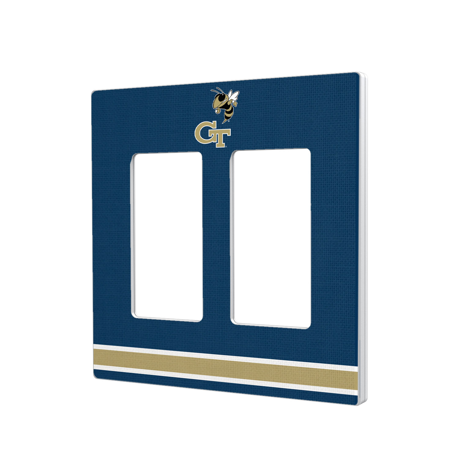 Georgia Tech Yellow Jackets Stripe Design Double Rocker Light Switch Plate