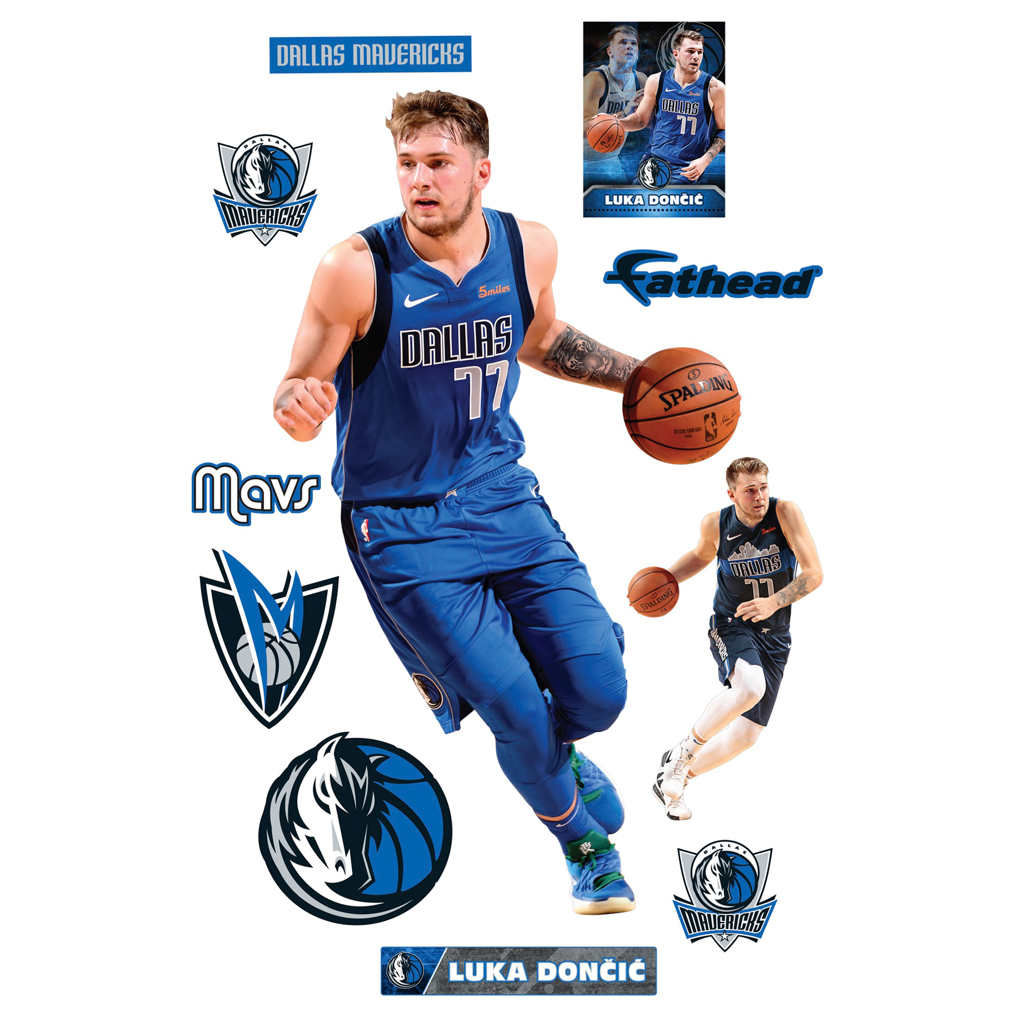 Fathead Luka Doncic Dallas Mavericks 10-Pack Life-Size Removable Wall Decal