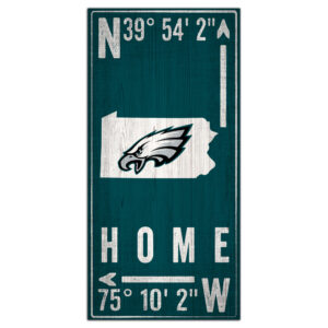 Philadelphia Eagles 6'' x 12'' Team Coordinate Sign