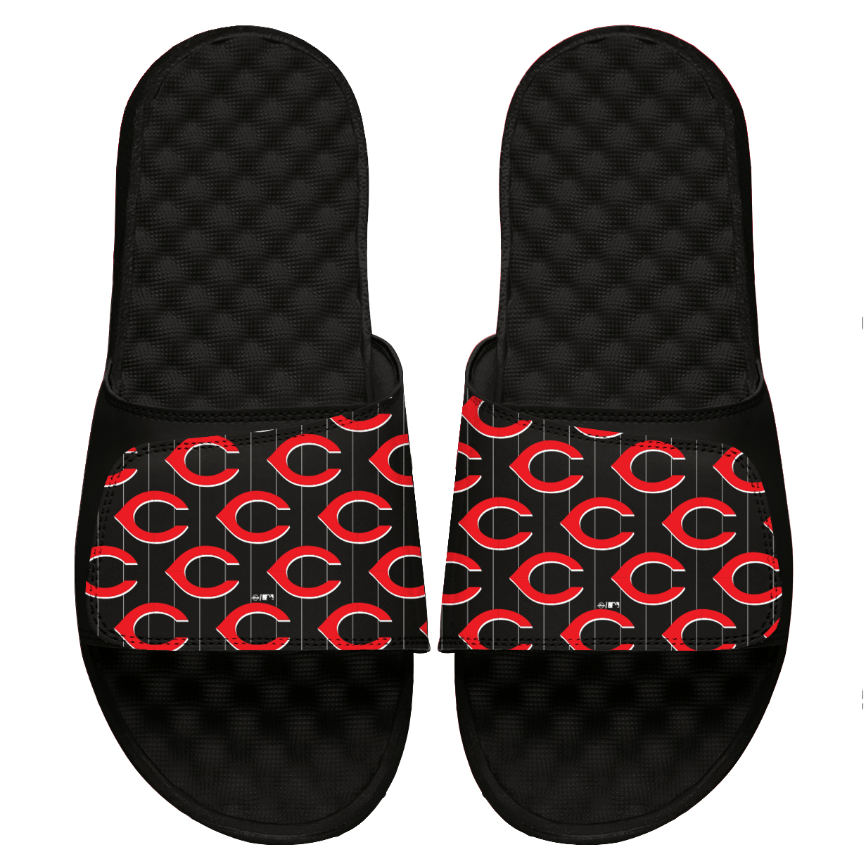Youth ISlide Black Cincinnati Reds Loudmouth Logo Slide Sandals