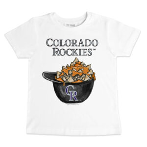 Toddler Tiny Turnip White Colorado Rockies Nacho Helmet T-Shirt