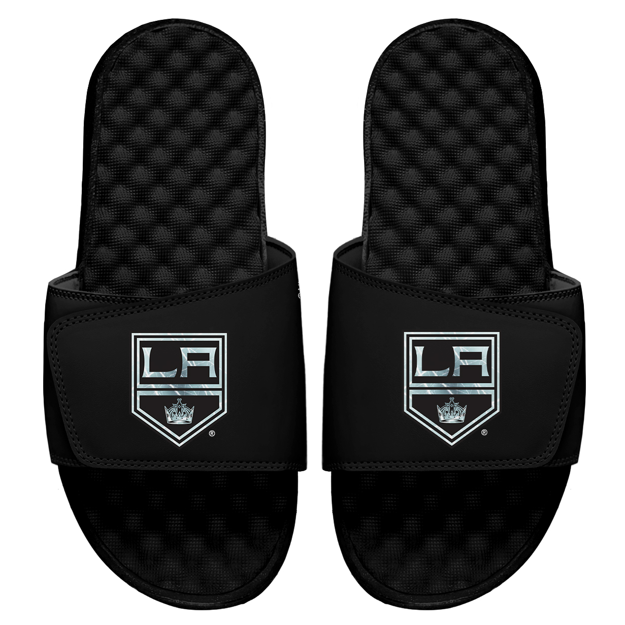 Youth ISlide Black Los Angeles Kings Ice Clipping Mask Slide Sandals