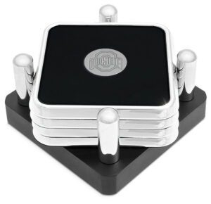 Silver Ohio State Buckeyes 4-Piece Square Coaster Set