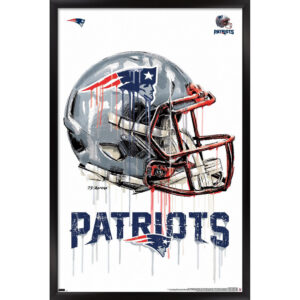 New England Patriots 24.25'' x 35.75'' Framed Helmet Poster