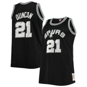Men's Mitchell & Ness Tim Duncan Black San Antonio Spurs Big & Tall 1998/99 NBA 75th Anniversary Diamond Swingman Jersey