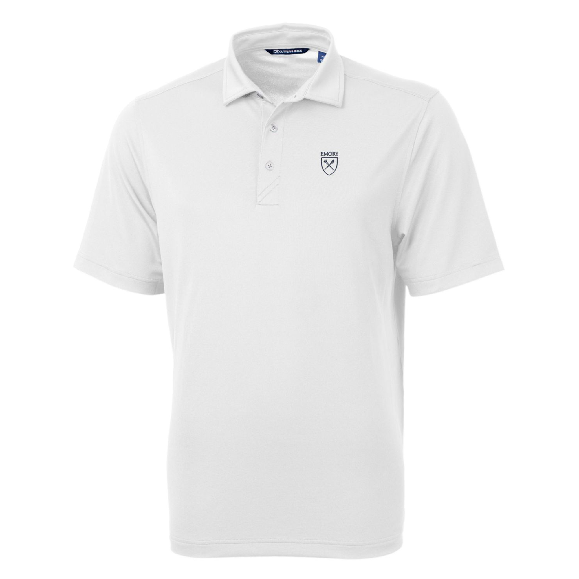 Men's Cutter & Buck White Emory Eagles Big & Tall Virtue Eco Pique Recycled Polo
