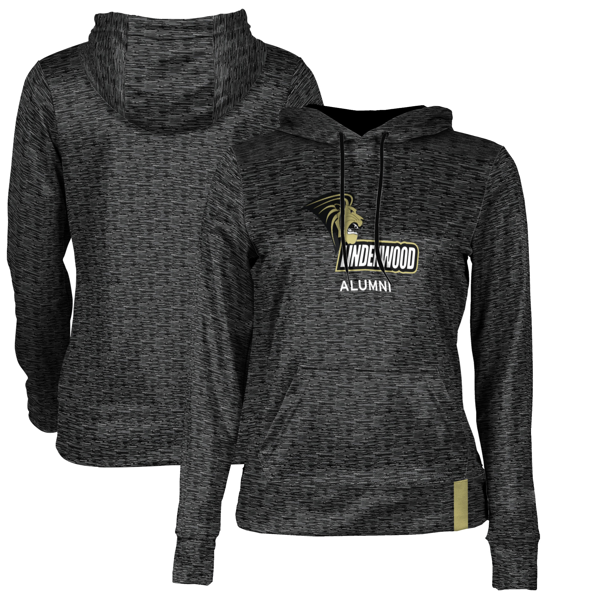 Women's Black Lindenwood Lions Alumni Pullover Hoodie