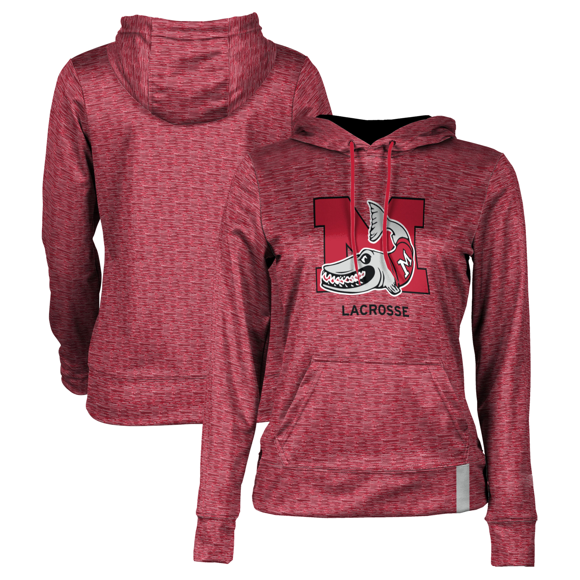 Women's Red Muskingum Muskies Lacrosse Pullover Hoodie