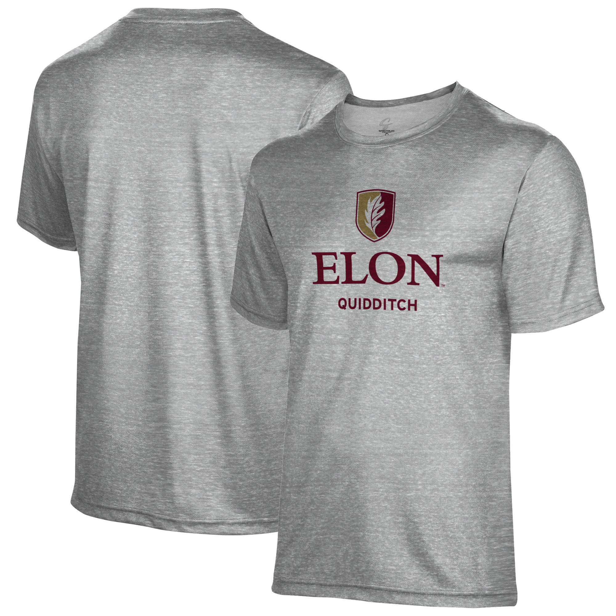 Men's Gray Elon Phoenix Quidditch Name Drop T-Shirt