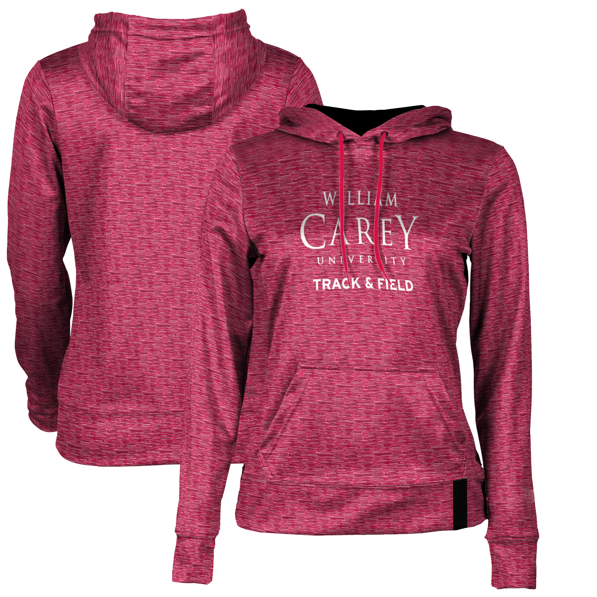 Women's Red William Carey Crusaders Track & Field Pullover Hoodie - Image 2