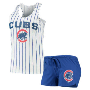 Women's Concepts Sport Royal/White Chicago Cubs Vigor Racerback Tank Top & Shorts Sleep Set