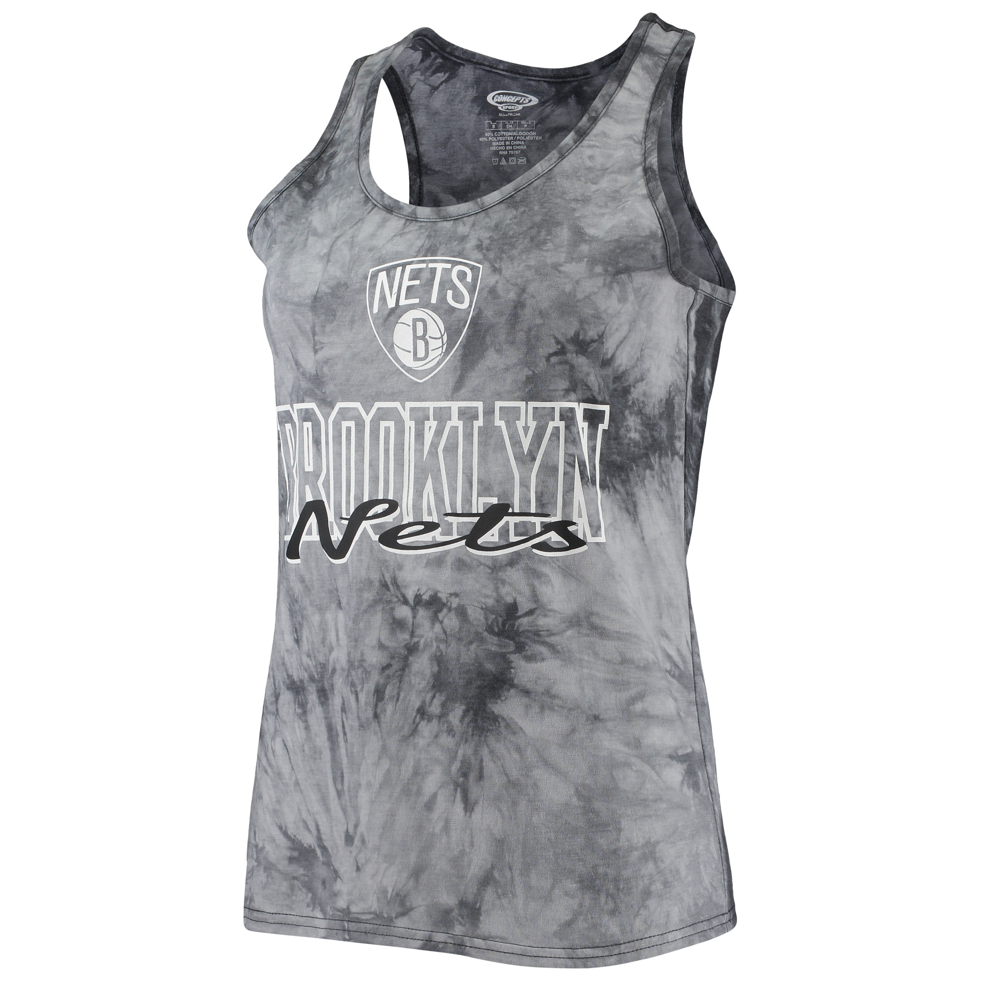 Women's Concepts Sport Charcoal Brooklyn Nets Billboard Racerback Tank Top & Shorts Sleep Set - Image 3