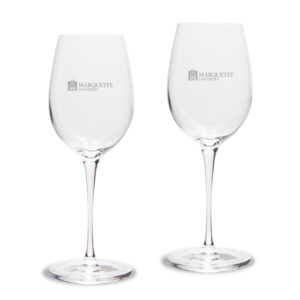 Marquette Golden Eagles 12oz. 2-Piece Luigi Bormioli Titanium White Wine Glass Set