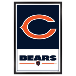 Chicago Bears 24.25'' x 35.75'' Framed Leagues Logo Poster