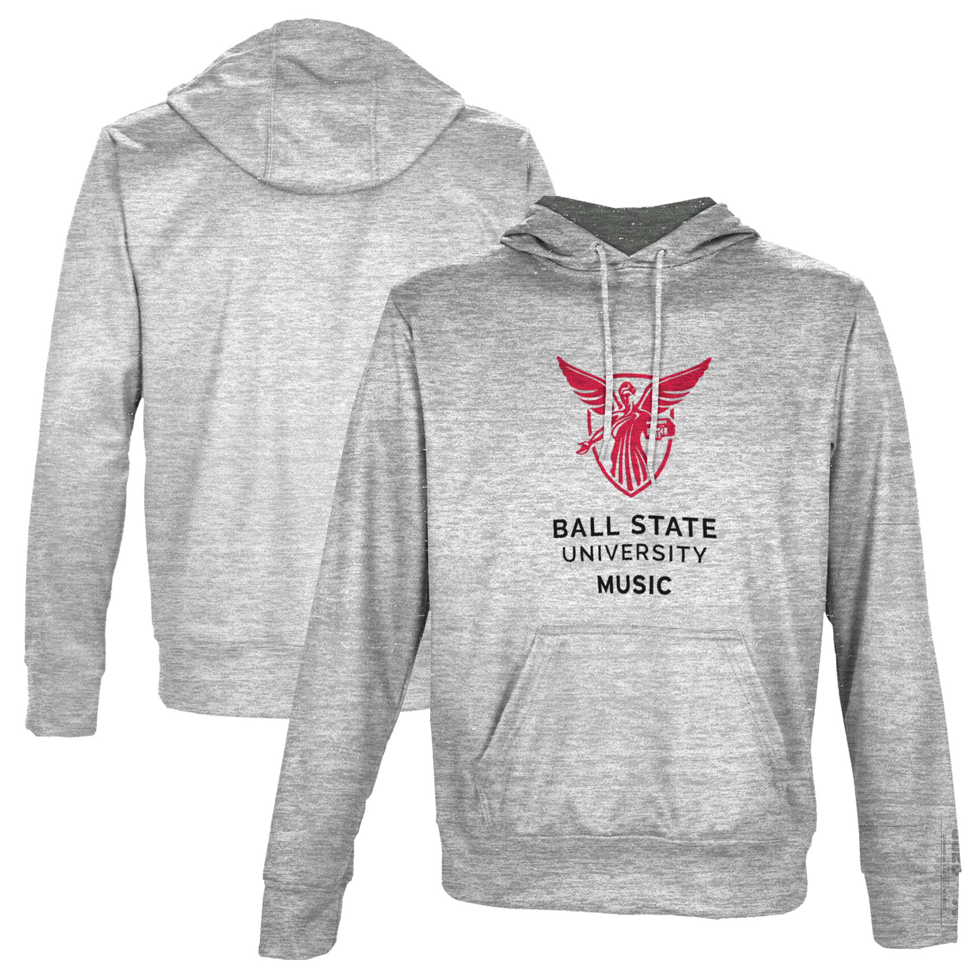 Men's ProSphere Gray Ball State Cardinals Music Name Drop Pullover Hoodie