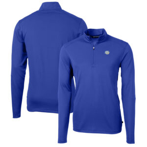 Men's Cutter & Buck Royal Southern University Jaguars Big & Tall Virtue Eco Pique Recycled Quarter-Zip Pullover Top