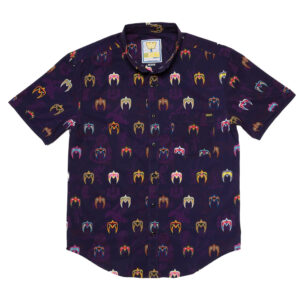 Men's Purple The Ultimate Warrior Face Paint Button-Down Shirt