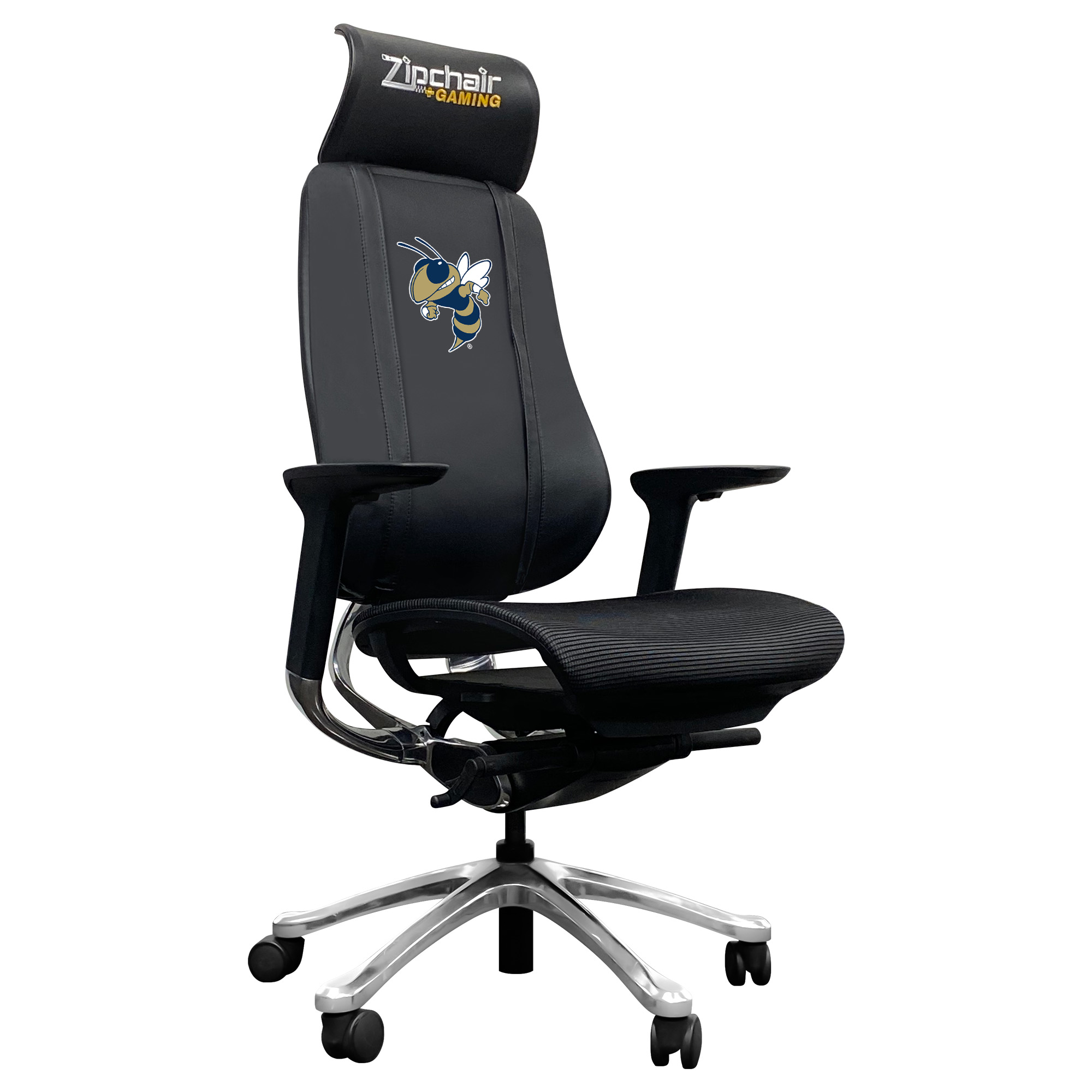 Black Georgia Tech Yellow Jackets Team Logo PhantomX Gaming Chair - Image 4