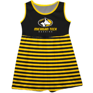 Girls Toddler Black Michigan Tech Huskies Tank Top Dress