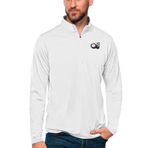 Men's Antigua White Colorado Mammoth Tribute Quarter-Zip Pullover Top
