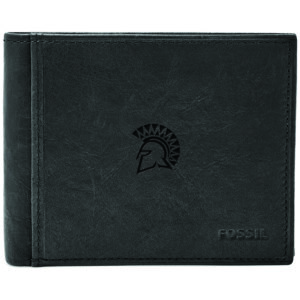 Men's Fossil Black San Jose State Spartans Leather Ingram RFID Flip ID Bifold Wallet