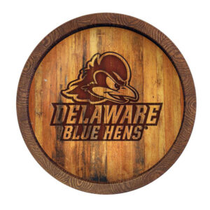 Brown Delaware Fightin' Blue Hens Branded "Faux" Barrel Top Sign