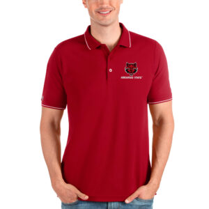 Men's Antigua Scarlet Arkansas State Red Wolves Affluent Polo
