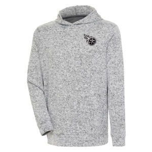 Men's Antigua Heather Gray Tennessee Titans Metallic Logo Absolute Pullover Hoodie