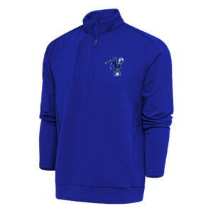 Men's Antigua Royal Indianapolis Colts Team Logo Throwback Generation Big & Tall Quarter-Zip Pullover Top