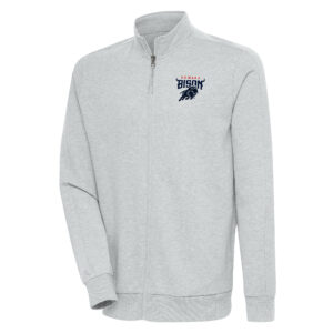 Men's Antigua Heather Gray Howard Bison Action Full-Zip Jacket