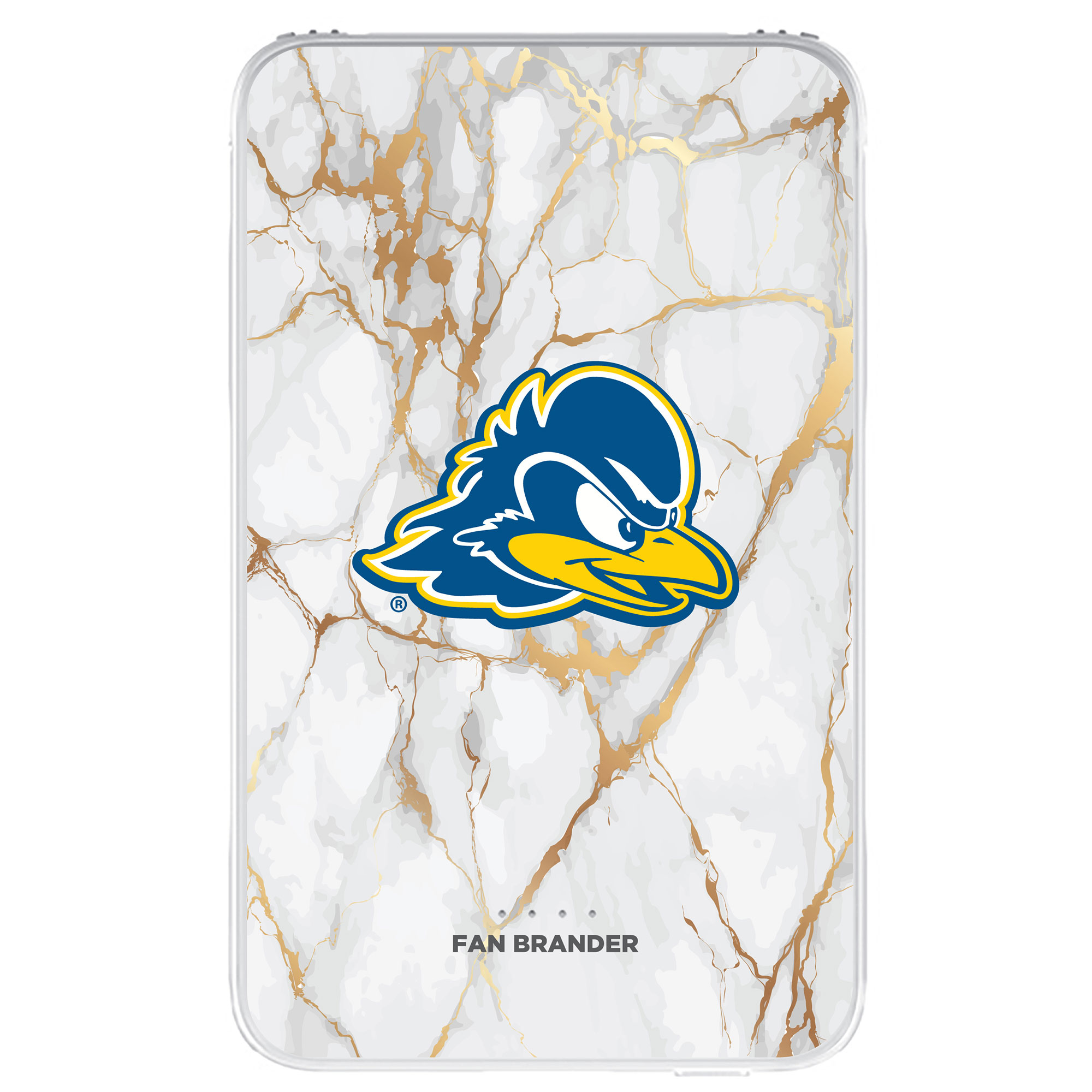 Delaware Fightin' Blue Hens White Marble Design 10000 mAh Portable Power Pack