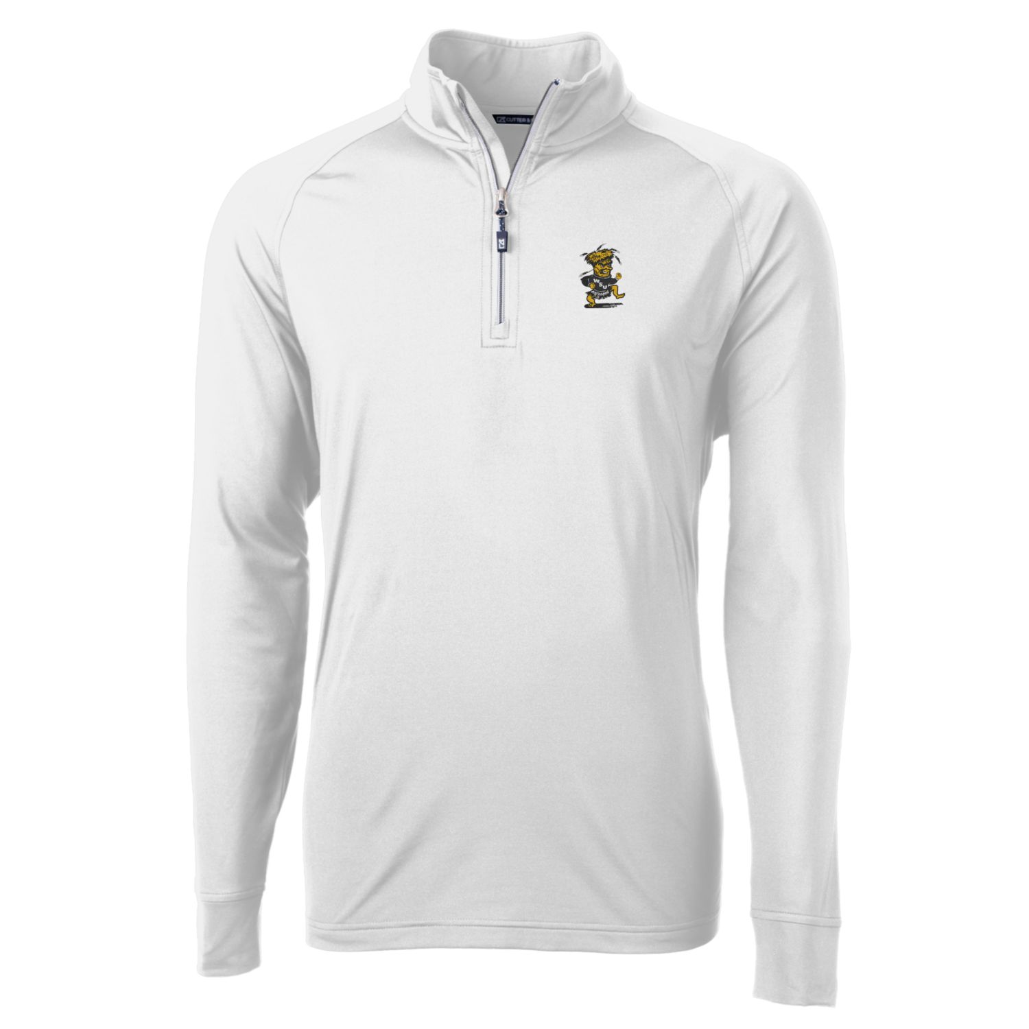 Men's Cutter & Buck White Wichita State Shockers Adapt Eco Knit Stretch Recycled Quarter-Zip Pullover Top - Image 3