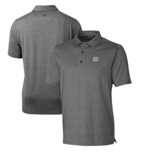 Men's Cutter & Buck Heather Charcoal New York Giants Throwback Logo Forge Heathered Stretch Polo