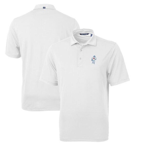 Men's Cutter & Buck White Houston Oilers Throwback Logo Virtue Eco Pique Recycled Polo - Image 5