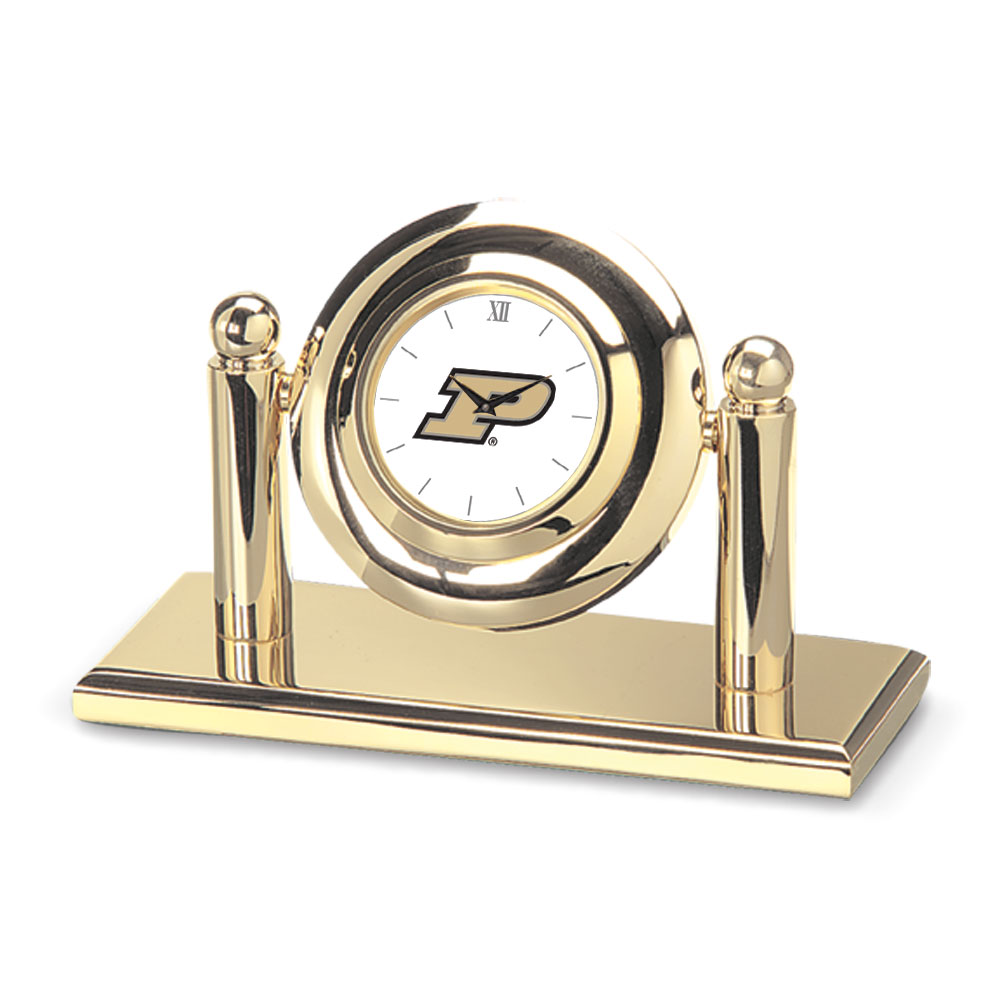 Gold Purdue Boilermakers Team Arcade Desk Clock