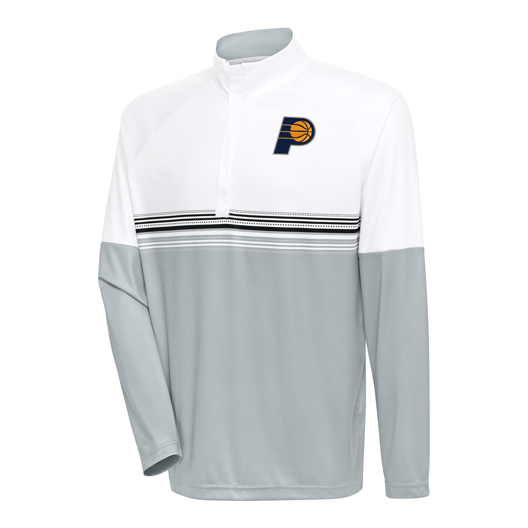 Men's Antigua White/Black Indiana Pacers Bender Quarter-Zip Pullover Top