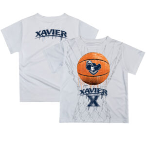 Toddler White Xavier Musketeers Dripping Basketball T-Shirt