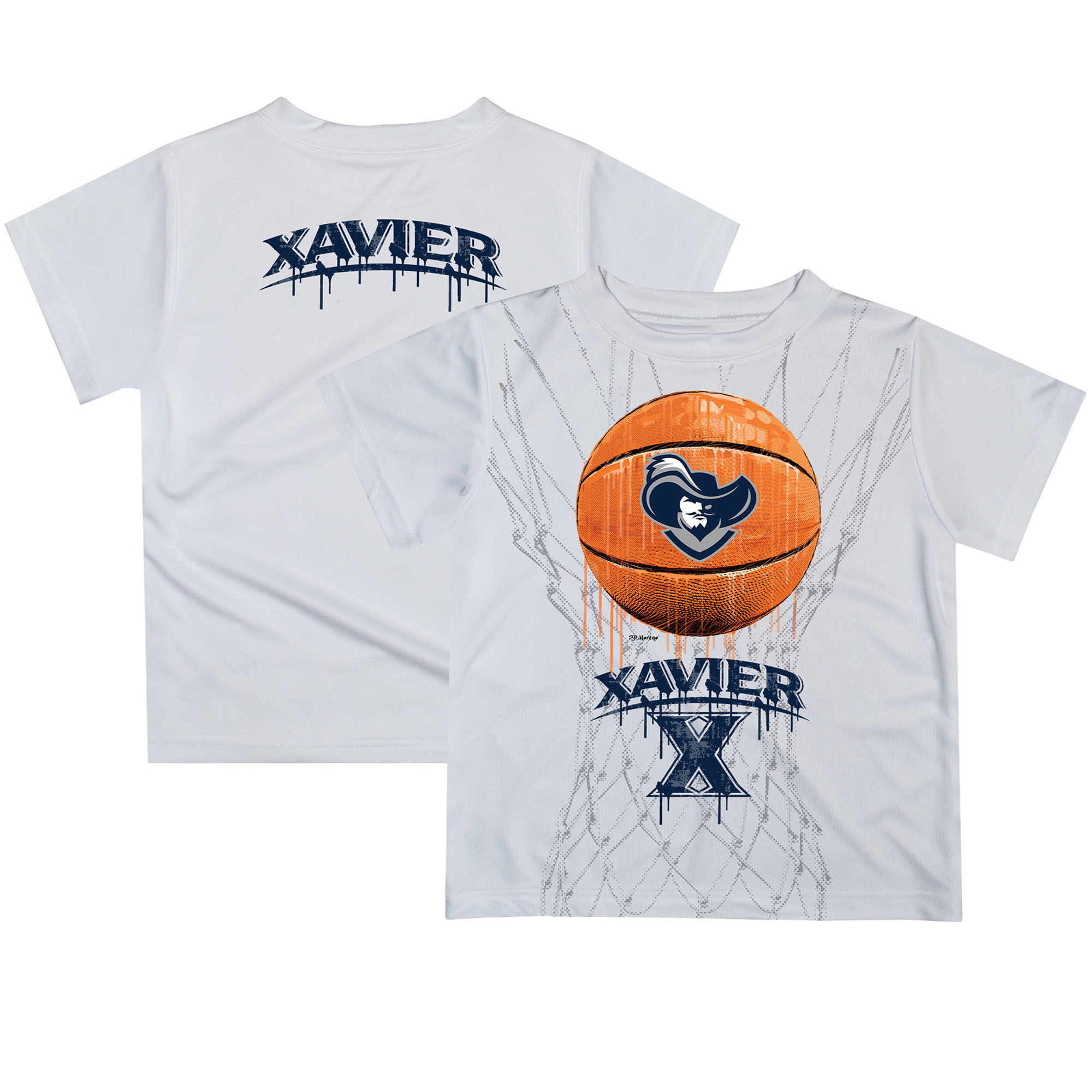 Toddler White Xavier Musketeers Dripping Basketball T-Shirt