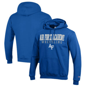 Men's Champion Royal Air Force Falcons Wrestling Stack Logo Powerblend Pullover Hoodie