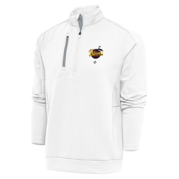 Men's Antigua White New Orleans Black Pelicans Generation Quarter-Zip Pullover Top